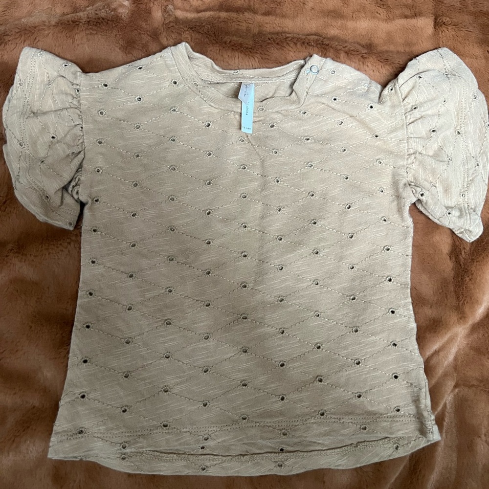 Rylee and Cru Honey Eyelet Flutter Tee